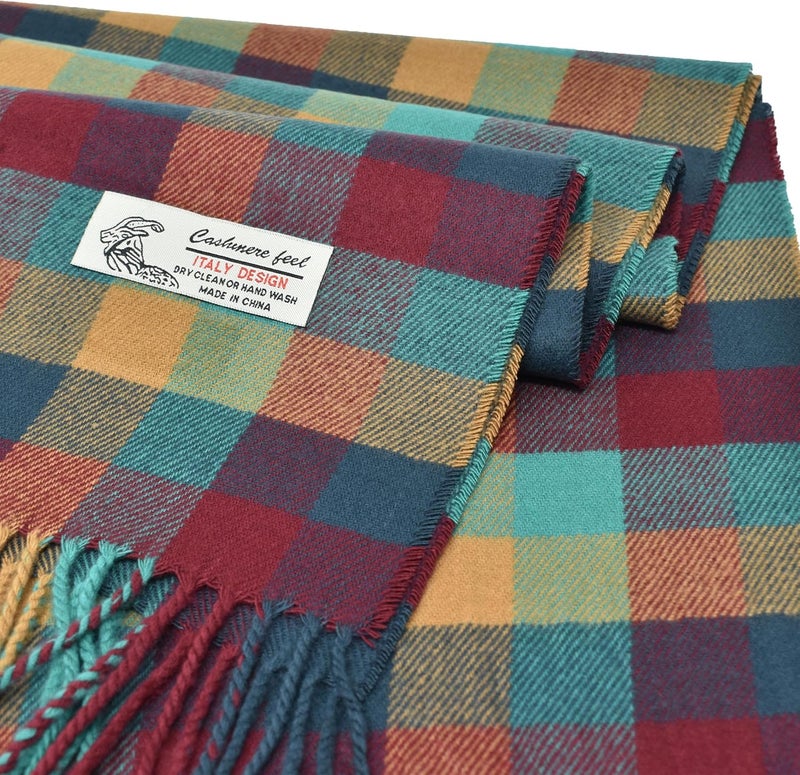 Glory Max Classic Plaid Striped Luxurious Checked Pattern Winter Scarf For Men Women Soft Cashmere Feel 72"x12" - Image 2